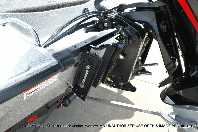Slide: The Image of 2024 Triton 18 TRX w/200 Pro-XS boat engine mount detail. - 22