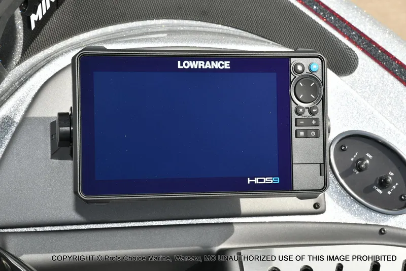 Slide: The Image of Lowrance HDS9 fishfinder on 2024 Triton 18 TRX boat dashboard. - 4