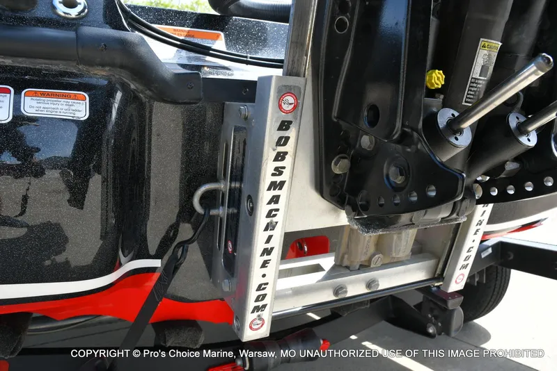 Slide: The Image of Close-up of a 2018 Nitro Z19 Pro Pack boat engine mount with Bob's Machine components. - 8