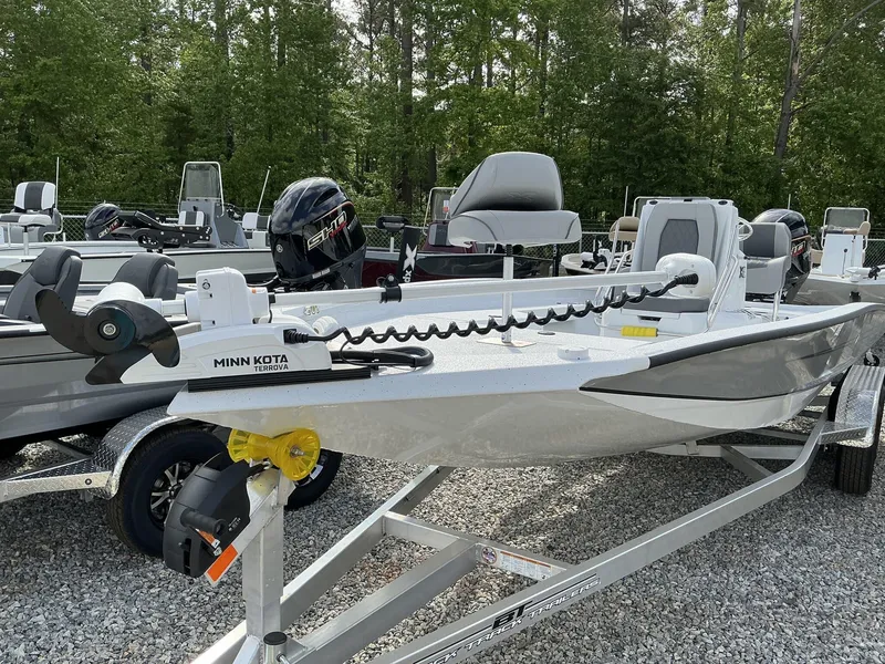 Slide: The Image of 2025 Xpress Hyper-Lift Series H22B boat with Minn Kota Terrova motor on trailer. - 6