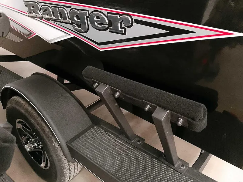 Slide: The Image of 2025 Ranger VS1782SC Angler boat trailer with black and red detailing. - 31
