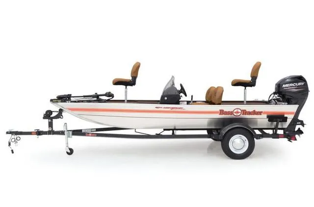 Slide: The Image of 2018 Tracker Bass Tracker 40th Anniversary Heritage Edition boat with trailer and Mercury engine. - 14