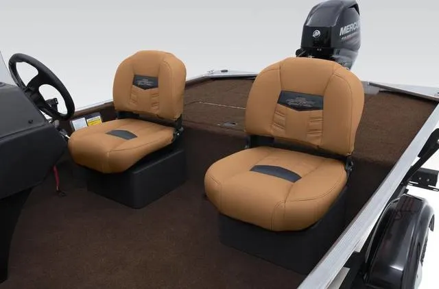 Slide: The Image of 2018 Tracker BASS TRACKER® 40th Anniversary Heritage Edition boat interior with tan seats. - 24