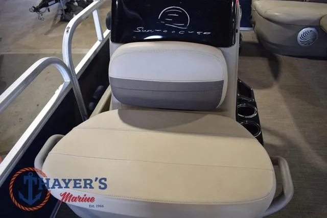 Slide: The Image of 2020 Sun Tracker Bass Buggy® 16 XL boat seat with beige upholstery at Thayer's Marine. - 14