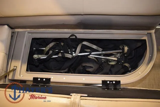 Slide: The Image of Storage compartment in 2020 Sun Tracker Bass Buggy® 16 XL pontoon boat. - 17