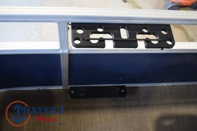 Slide: The Image of 2020 Sun Tracker Bass Buggy® 16 XL boat railing with mounting bracket detail. - 25