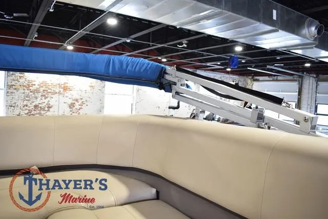 Slide: The Image of 2020 Sun Tracker Bass Buggy® 16 XL interior with Thayer's Marine logo. - 28