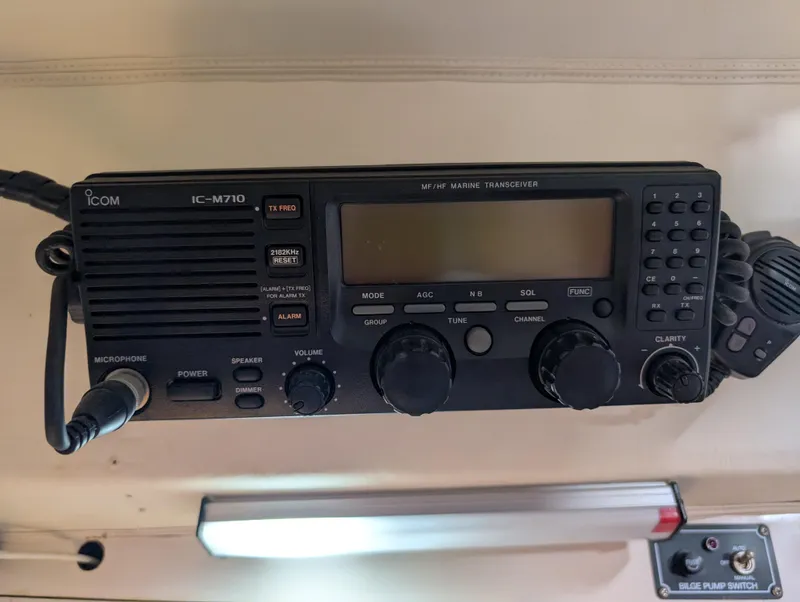 Slide: The Image of Marine radio transceiver, Icom IC-M710, installed on a 1998 Caliber 40 LRC yacht. - 27