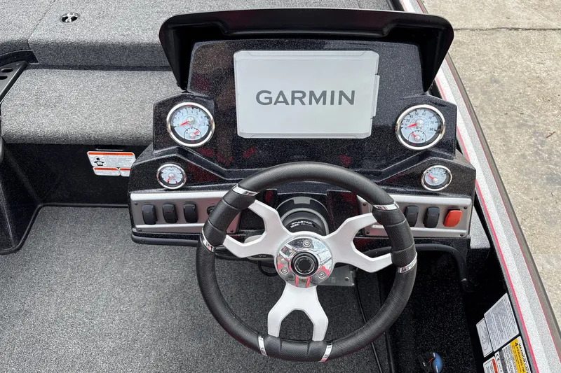 Slide: The Image of Steering console of 2025 Nitro Z19 Pro boat with Garmin display and gauges. - 16