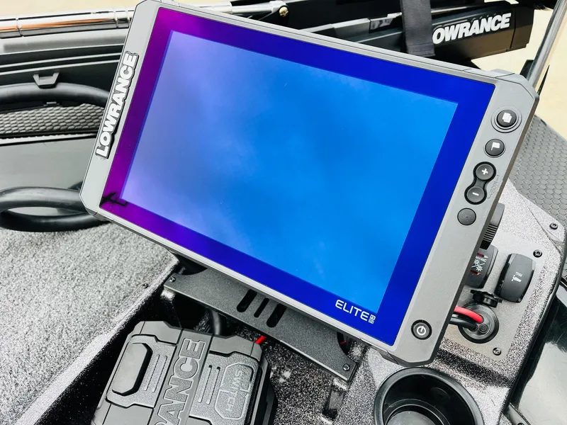 Slide: The Image of Lowrance Elite fishfinder on 2024 Ranger RT198P boat dashboard. - 11