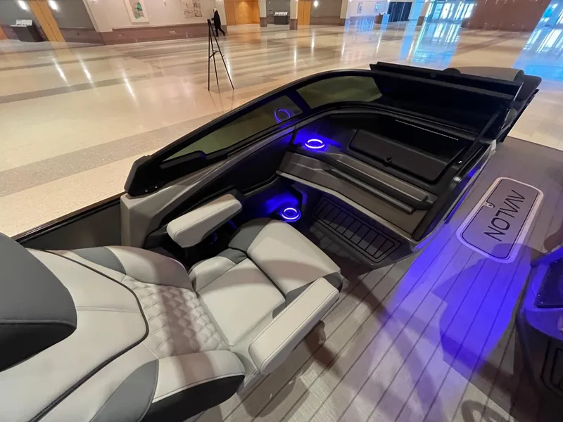 Slide: The Image of Luxurious interior of 2025 Avalon Excalibur LTD Quad Lounge with ambient lighting. - 40