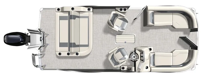 Slide: The Image of Top view of 2025 Barletta ARIA 22UC pontoon boat layout. - 2