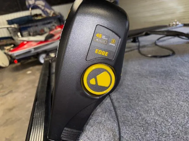 Slide: The Image of Trolling motor control on 2023 Bass Tracker Classic XL boat deck. - 15