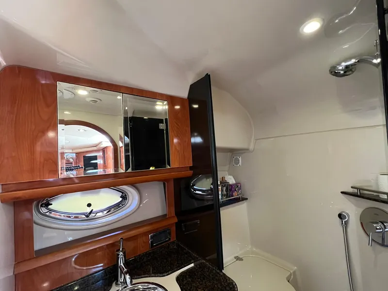 Slide: The Image of Luxurious bathroom interior of 2006 Four Winns 348 Vista yacht with modern fixtures. - 5