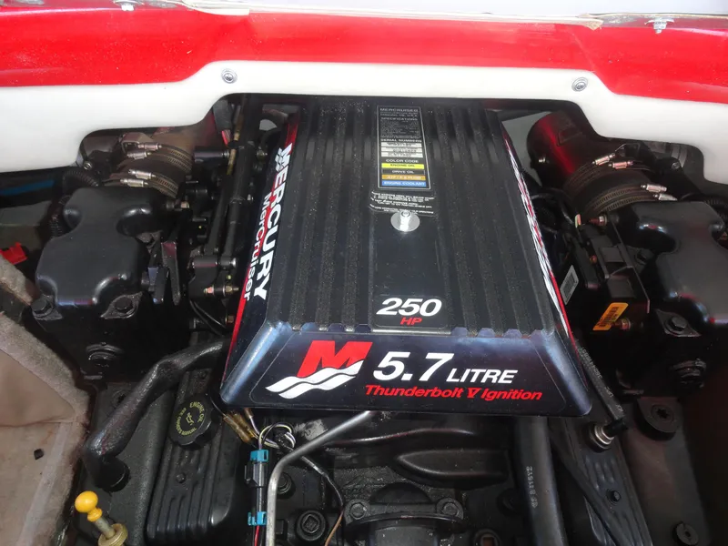 Slide: The Image of Engine of 2001 Crownline 202 BR LPX, 5.7L Mercury, 250 HP, Thunderbolt V Ignition. - 18