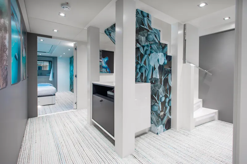 Slide: The Image of Luxurious interior of 2017 Mengi Yay 105 Custom Explorer yacht with modern decor and elegant design. - 15