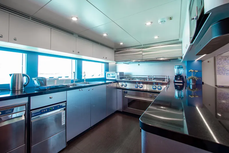 Slide: The Image of Modern kitchen interior on 2017 Mengi Yay 105 Custom Explorer yacht. - 8