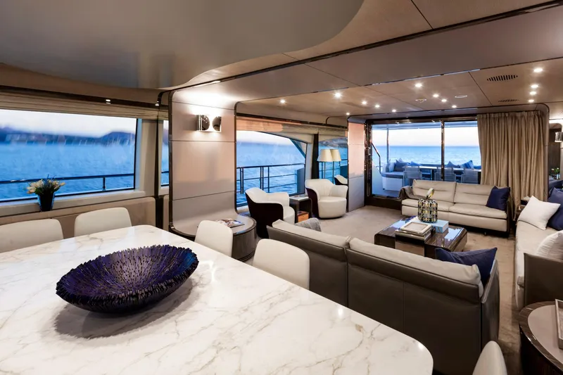 Slide: The Image of Luxurious interior of 2017 Azimut Grande 30 Metri yacht with ocean view. - 11