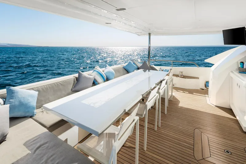 Slide: The Image of Luxurious deck of 2017 Azimut Grande 30 Metri yacht with ocean view. - 7