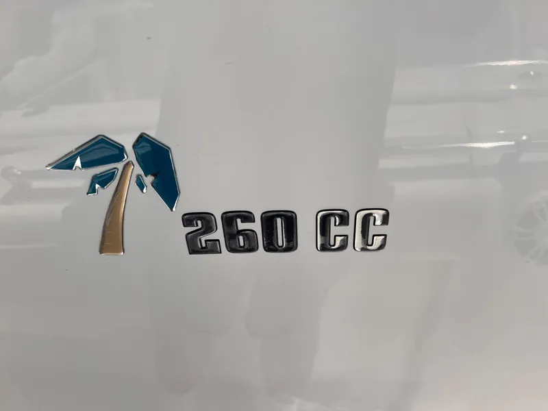 Slide: The Image of Key West 260 CC logo on white surface, 2025 model. - 16
