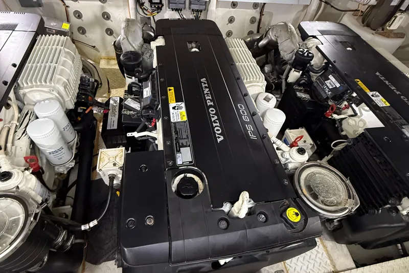 Slide: The Image of Engine room of 2014 Cruisers Yachts 54 Sport Coupe with Volvo Penta IPS 600 engines. - 33
