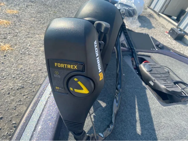 Slide: The Image of Minn Kota Fortrex trolling motor on 2025 Skeeter ZX150 boat deck. - 4