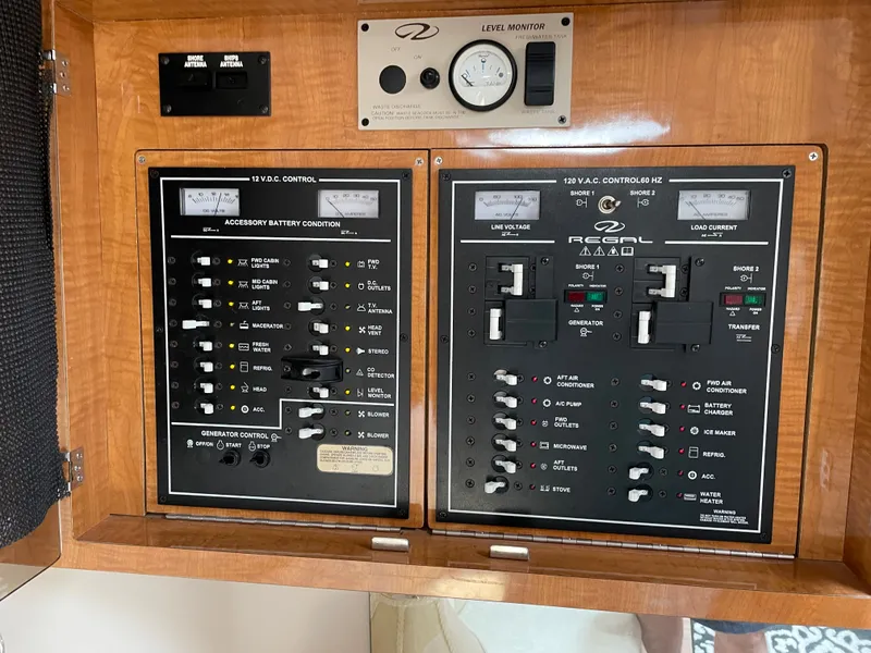 Slide: The Image of Electrical control panel of a 2003 Regal 3860 Commodore yacht. - 8