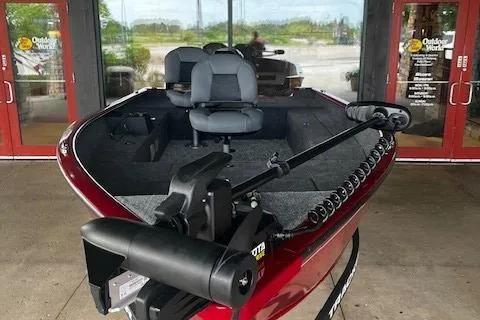 Slide: The Image of 2025 Tracker Super Guide V-16 T fishing boat with dual seats and trolling motor. - 7