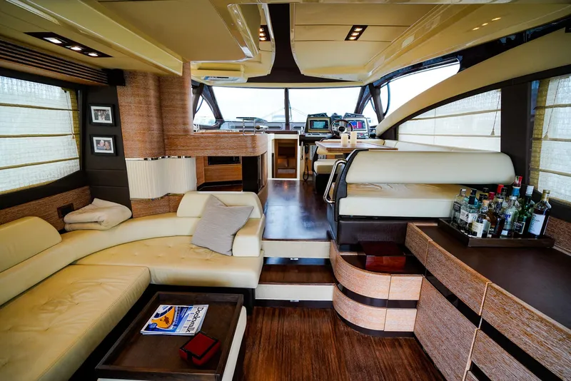 Slide: The Image of Luxurious interior of 2012 Azimut Fly 53 yacht with elegant seating and modern amenities. - 25