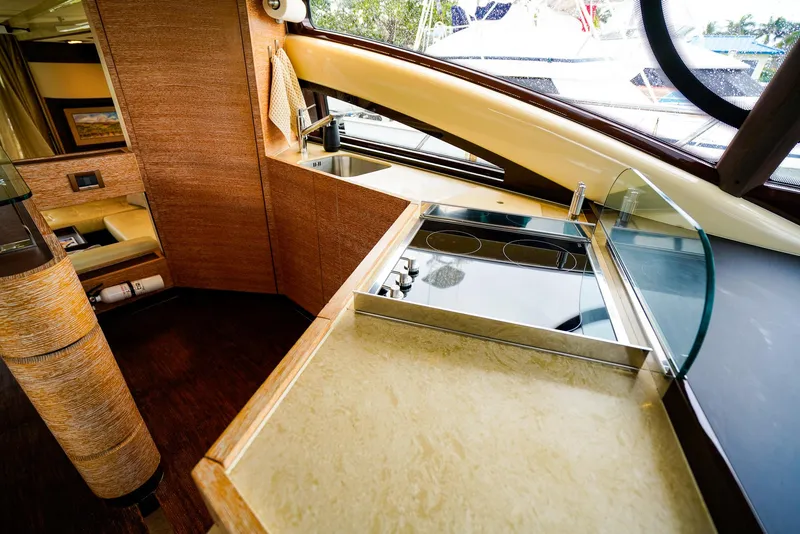 Slide: The Image of Luxurious interior of 2012 Azimut Fly 53 yacht with modern design elements. - 30