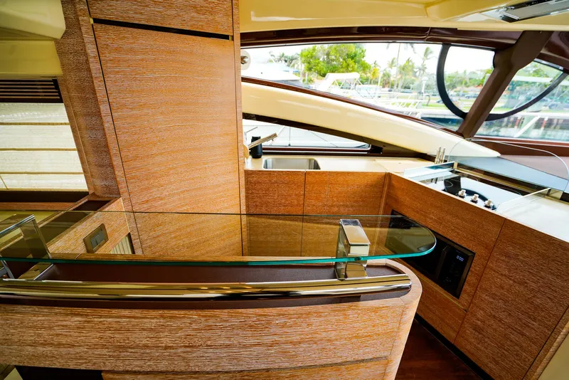 Slide: The Image of Luxurious interior of 2012 Azimut Fly 53 yacht with modern wood and glass design. - 31