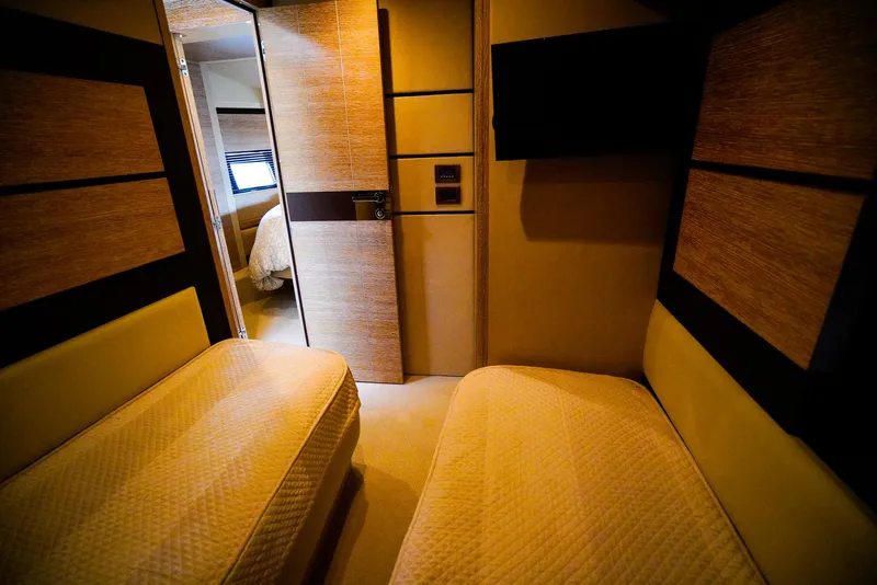 Slide: The Image of Interior cabin of 2012 Azimut Fly 53 yacht with twin beds and modern design. - 41