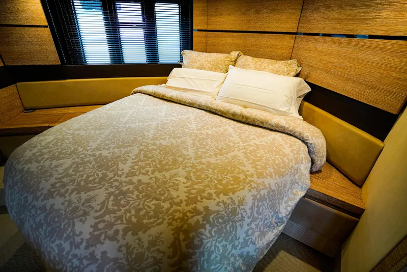 Slide: The Image of Luxurious bedroom interior of 2012 Azimut Fly 53 yacht with elegant bedding. - 43