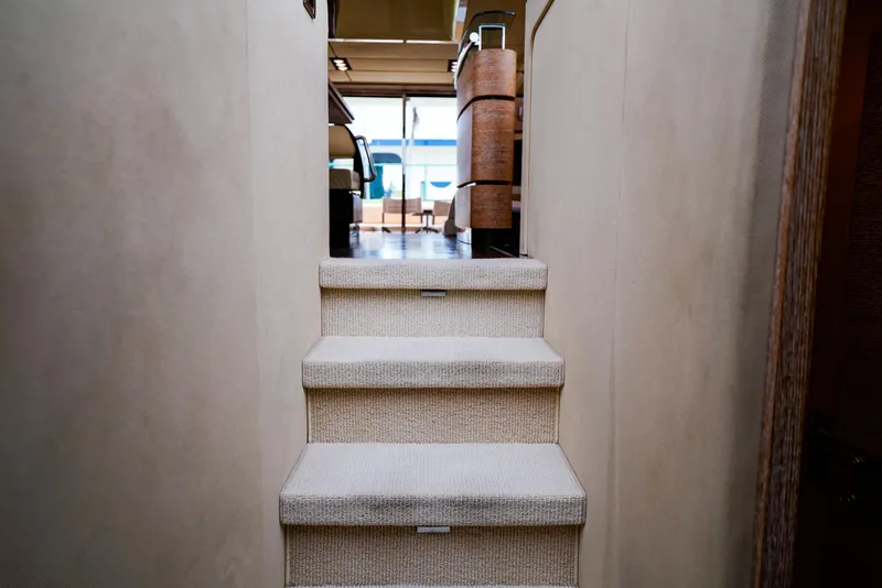 Slide: The Image of Interior stairs of 2012 Azimut Fly 53 yacht, leading to upper deck. - 47