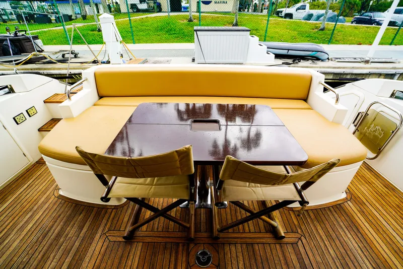 Slide: The Image of Aerial view of 2012 Azimut Fly 53 yacht docked by the shore. - 5