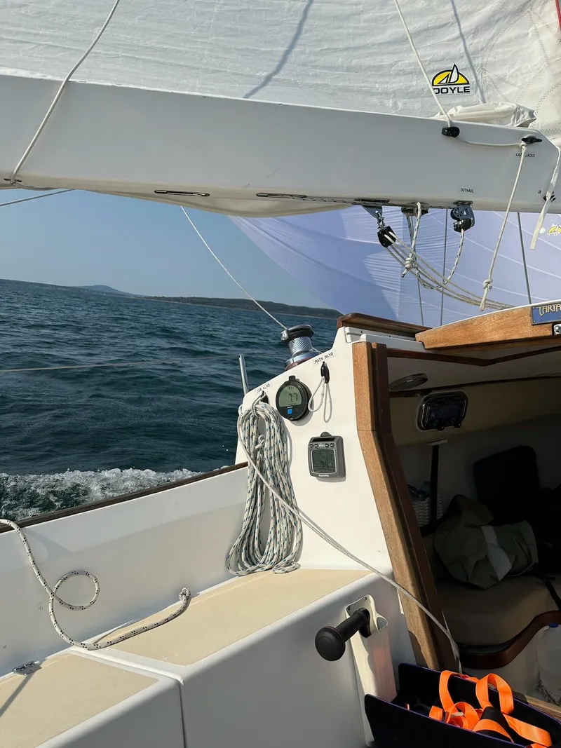 Slide: The Image of Sailing on a 2014 Tartan Fantail yacht with open cabin and ocean view. - 20