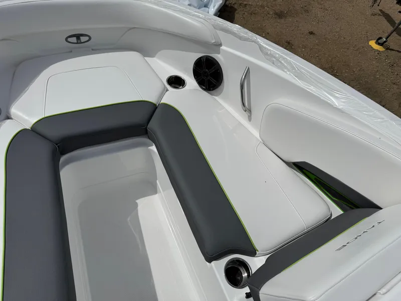 Slide: The Image of 2024 Tahoe 210 S boat cockpit with steering wheel and modern controls. - 5