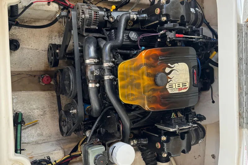 Slide: The Image of Engine compartment of a 2004 Chaparral 260 SSi with 383 Mag Stroker engine. - 3