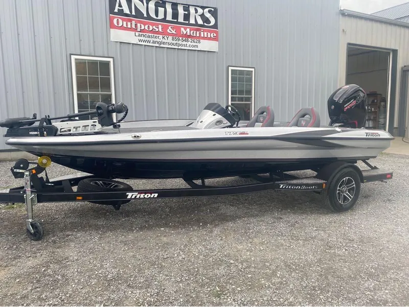 Slide: The Image of 2024 Triton 179 TrX boat on trailer at Angler's Outpost & Marine, Lancaster, KY. - 11