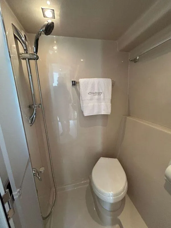 Slide: The Image of 2014 Cruisers Yachts 41 Cantius bathroom with shower and toilet. - 18