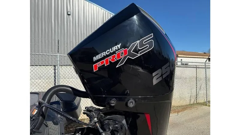 Slide: The Image of Mercury Pro XS 250 outboard motor on Triton 20XP Patriot, 2025 model. - 3