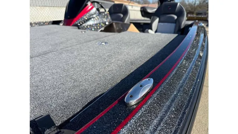 Slide: The Image of 2025 Triton 20XP Patriot boat deck with sleek design and comfortable seating. - 8