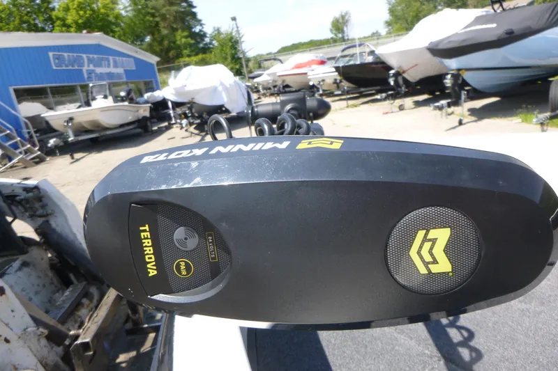 Slide: The Image of Minn Kota Terrova motor on 2024 Ranger 1850MS boat at dealership. - 24