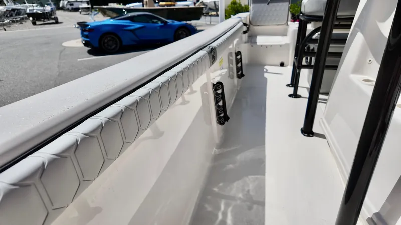 Slide: The Image of 2025 Carolina Skiff 21 LS Stealth Edition interior with sleek design and modern features. - 6