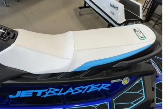 Slide: The Image of 2024 Yamaha Waverunner Jetblaster with sleek design and comfortable seating. - 6