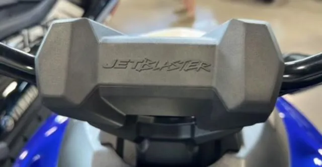 Slide: The Image of 2024 Yamaha Waverunner Jetblaster handlebar close-up, showcasing sleek design and branding. - 8