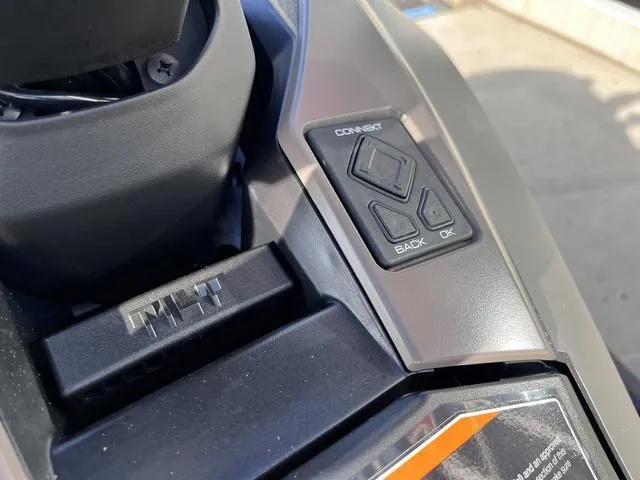 Slide: The Image of 2025 Yamaha Waverunner GP SVHO™ control panel with audio system buttons. - 18