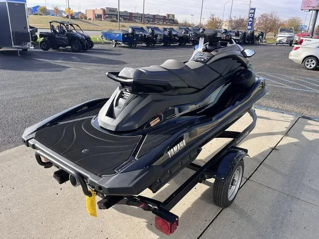Slide: The Image of 2025 Yamaha Waverunner GP SVHO™ with Audio on trailer, parked outdoors. - 4