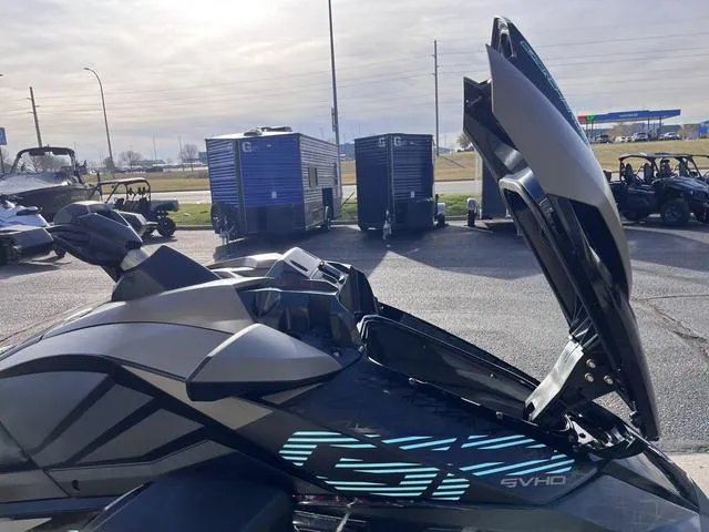 Slide: The Image of 2025 Yamaha Waverunner GP SVHO™ with Audio, sleek design, open storage compartment, outdoor display. - 7