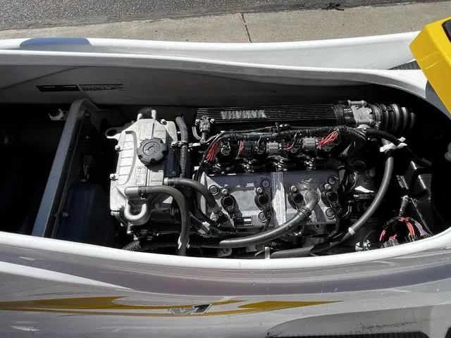Slide: The Image of 2015 Yamaha WaveRunner V1 engine compartment, showcasing internal components and design. - 19